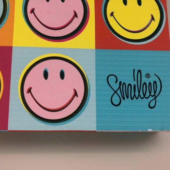 NEW Smiley 'Pop Art' Canvas Wrapped Warhol Style - Picture 6 of 8